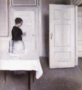 Vilhelm Hammershoi, Interior with Woman Reading a Letter,Strandgade 30,1899